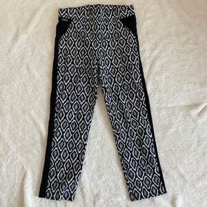 Joseph Ribkoff Diamond Print Pull On Pants Women's 12 Black‎ White Abstract